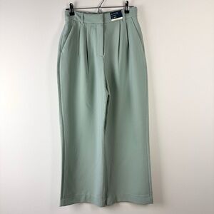 NWT Abercrombie Sloane High Rise Wide Leg Pants Seafoam Green